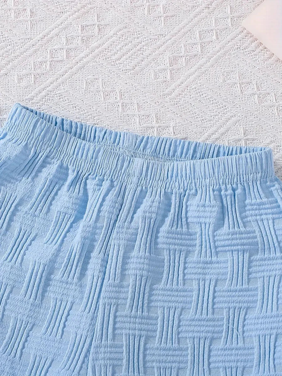 Conjunto Infantil Masculino 2 Peças Polo Manga Curta e Shorts Texturizado Conjunto Menino 12 Kabannas 