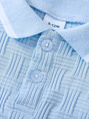 Conjunto Infantil Masculino 2 Peças Polo Manga Curta e Shorts Texturizado Conjunto Menino 12 Kabannas 