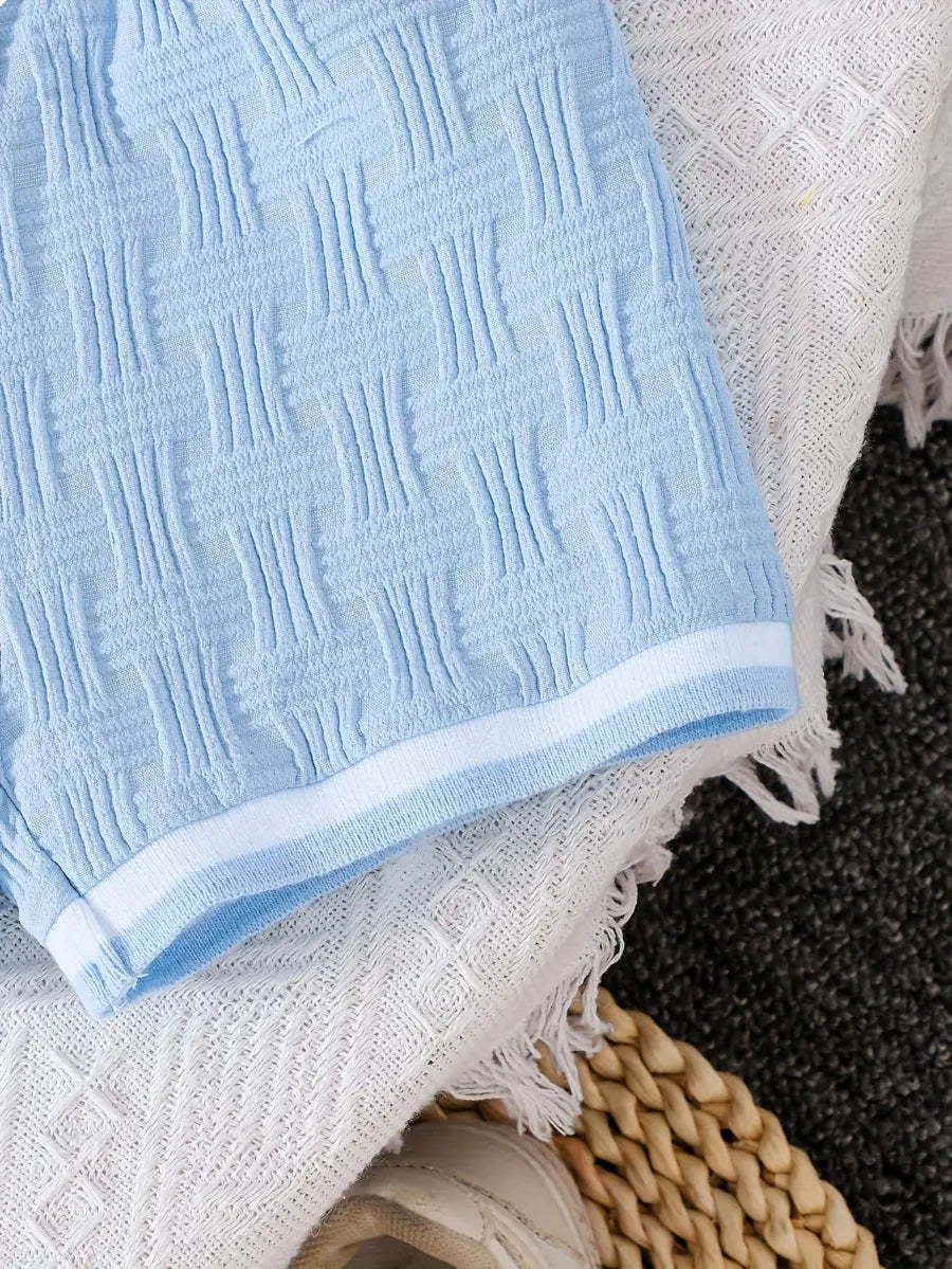 Conjunto Infantil Masculino 2 Peças Polo Manga Curta e Shorts Texturizado Conjunto Menino 12 Kabannas 