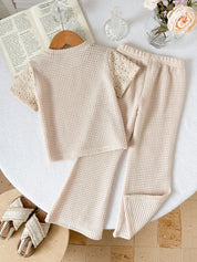 Conjunto Infantil Menina Blusa com Ilhós e Calça Pantalona 005 Conjunto Menina 02 Kabannas 