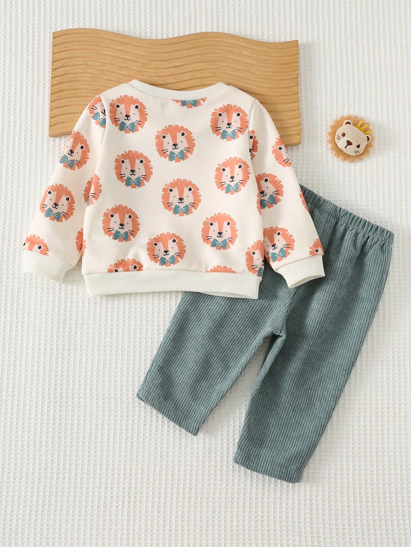 Conjunto Infantil Menino Blusa de Tricô Macio Manga Longa e Calça - Verde