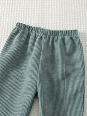 Conjunto Infantil Menino Blusa de Tricô Macio Manga Longa e Calça - Verde