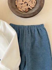 Conjunto Infantil Menino Moletom com Capuz Dinossauro e Calça - Branco e azul