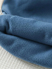 Conjunto Infantil Menino Moletom com Capuz e Calça Azul Forrado - Azul e bege