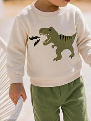 Conjunto infantil menino moletom dinossauro e calça verde