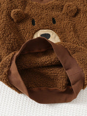 Conjunto Infantil Menino Moletom Sherpa Urso e Calça Marrom - Marrom