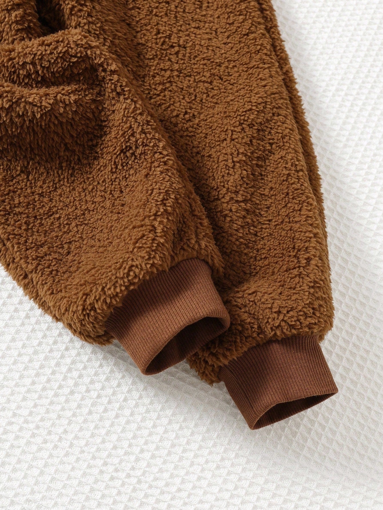 Conjunto Infantil Menino Moletom Sherpa Urso e Calça Marrom - Marrom