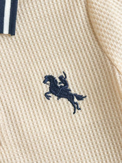 Conjunto Infantil Menino Polo Tricô com Zíper e Shorts Azul Marinho - Damasco e azul marinho
