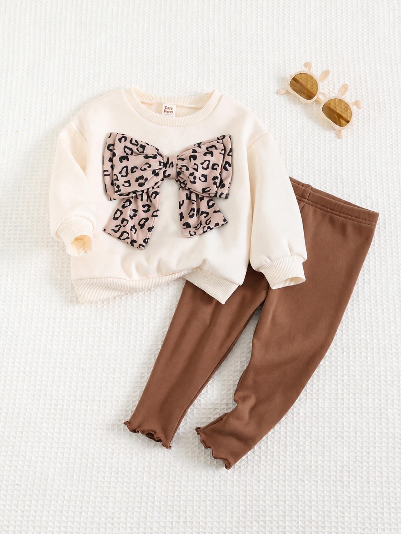 Conjunto infantil moletom com laço e legging