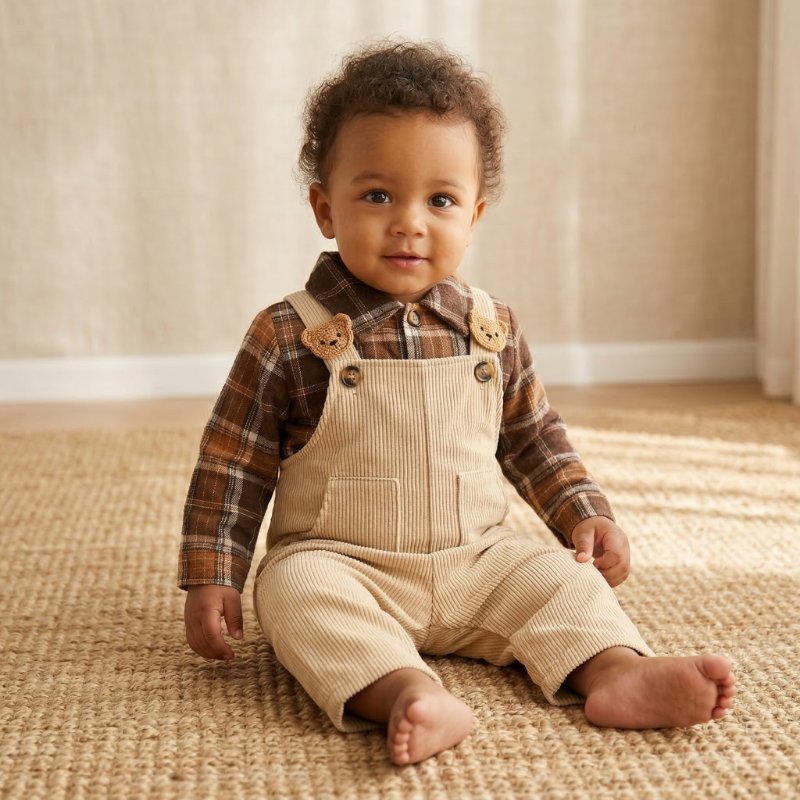 Conjunto Infantil Vintage Xadrez 2 Peças com Jardineira Moda Vintage Infantil 73 Kabannas 