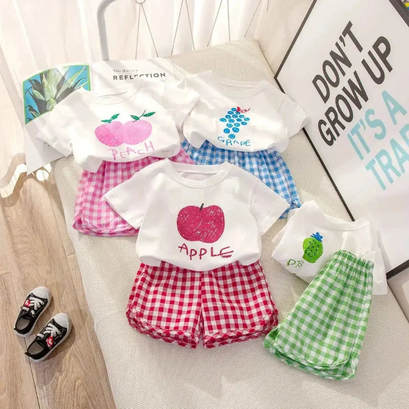 Conjunto Infantil Xadrez Frutinhas Conjunto Infantil Menina 09 Kabannas 