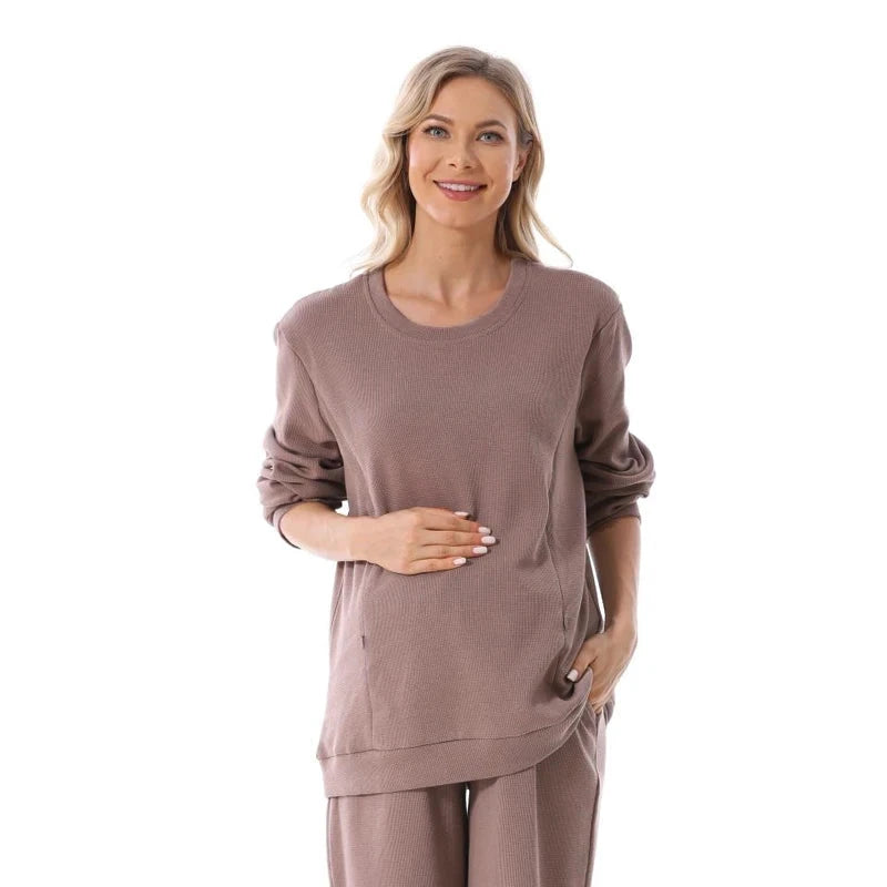 Conjunto Maternidade Confortável - Suéter e Calça Roupa de Maternidade 01 Kabannas 