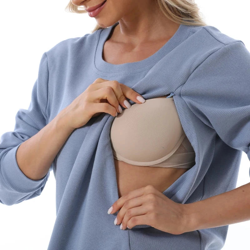 Conjunto Maternidade Confortável - Suéter e Calça Roupa de Maternidade 01 Kabannas 