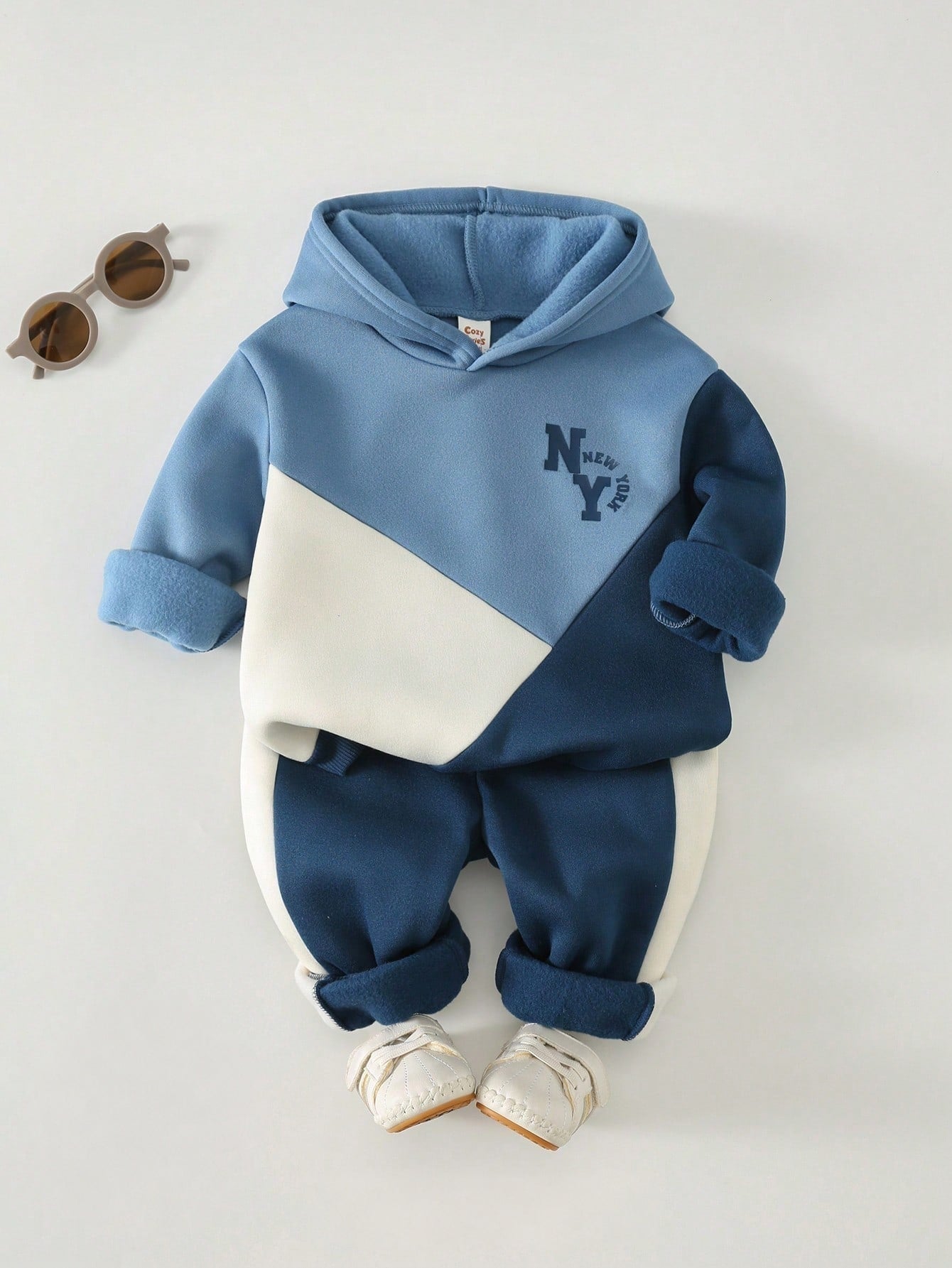 Conjunto Bebê Menino Moletom com Capuz e Calça Jogger NY