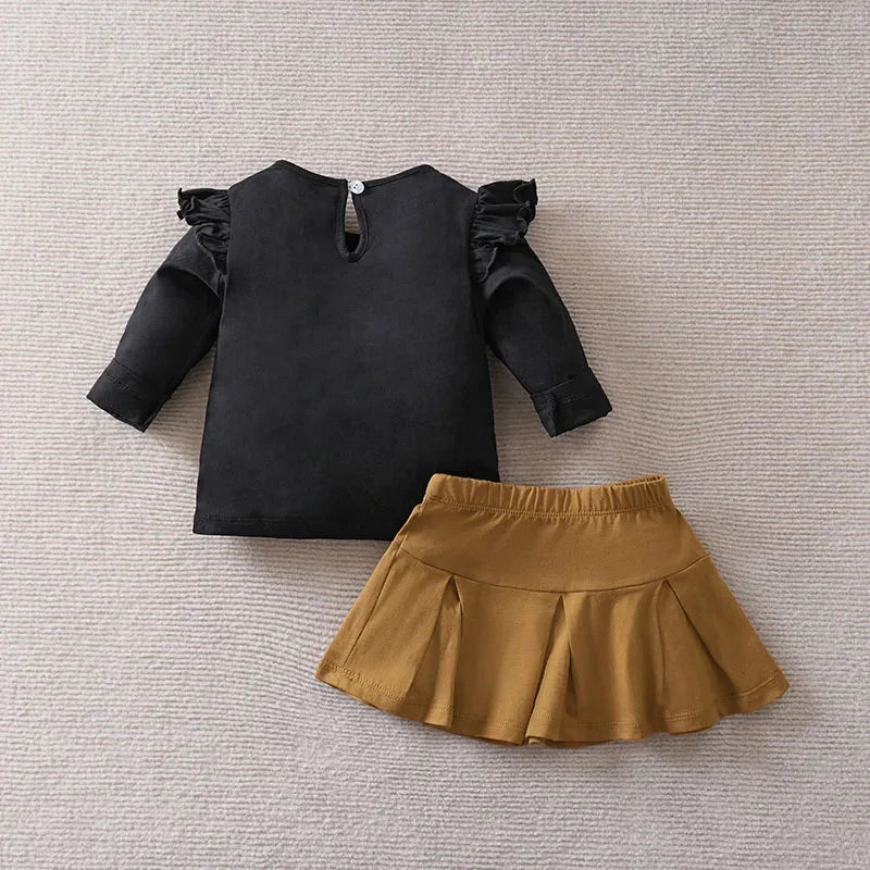 Conjunto Primavera Menina: Top e Saia de Algodão Puro Conjunto Infantil Menina 10 Kabannas 