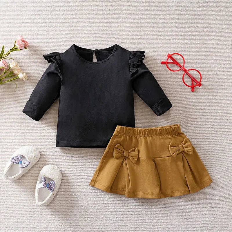 Conjunto Primavera Menina: Top e Saia de Algodão Puro Conjunto Infantil Menina 10 Kabannas 6-9 Meses 