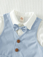 Conjunto Social Bebê Menino Camisa Colete e Bermuda 004 Conjunto Menino 33 Kabannas 