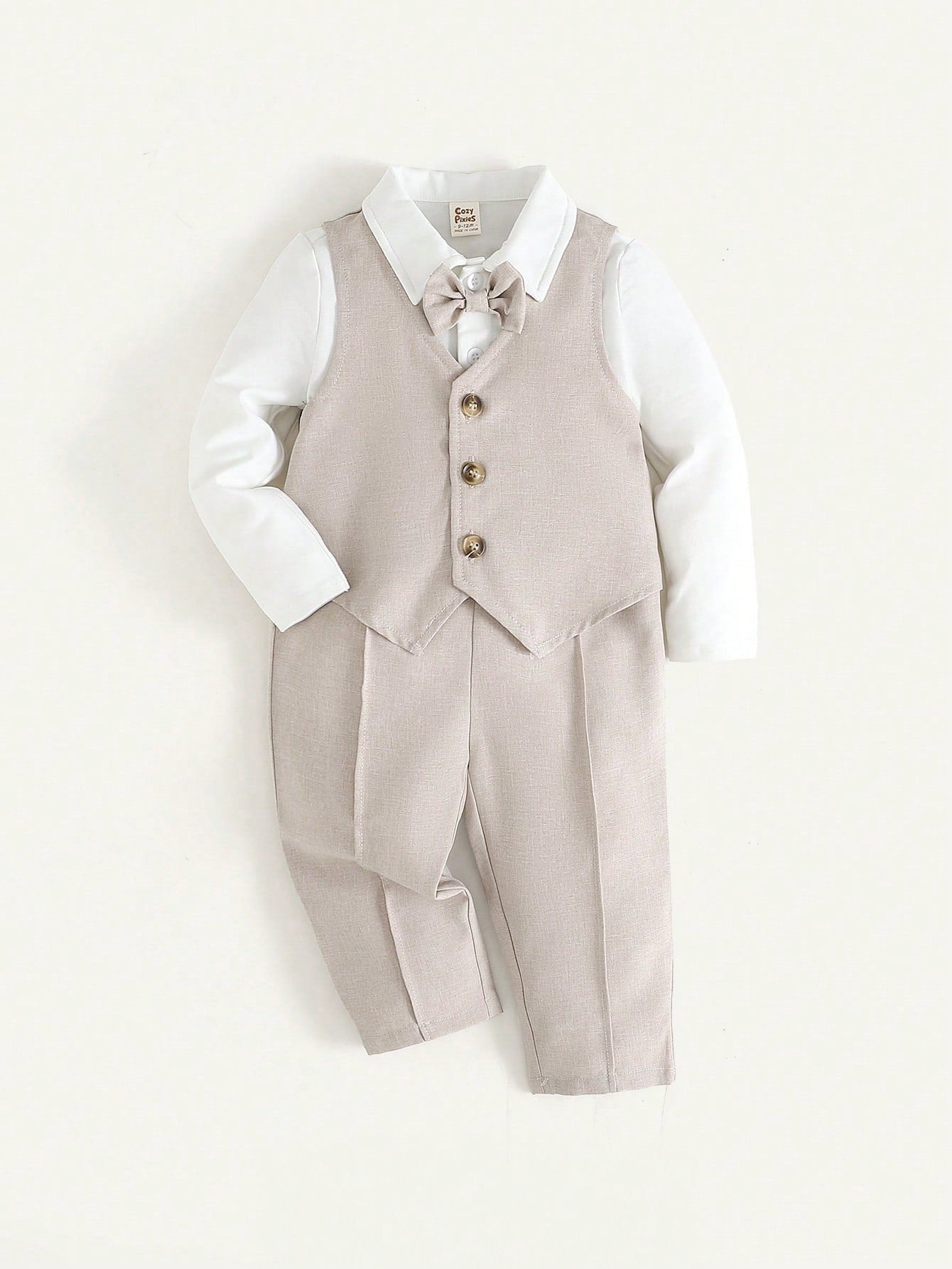 Conjunto Social Bebê Menino Colete Camisa e Calça Batizado 004 Conjunto Menino 29 Kabannas 