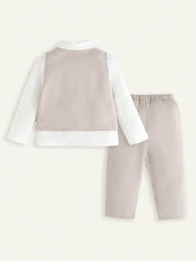 Conjunto Social Bebê Menino Colete Camisa e Calça Batizado 004 Conjunto Menino 29 Kabannas 