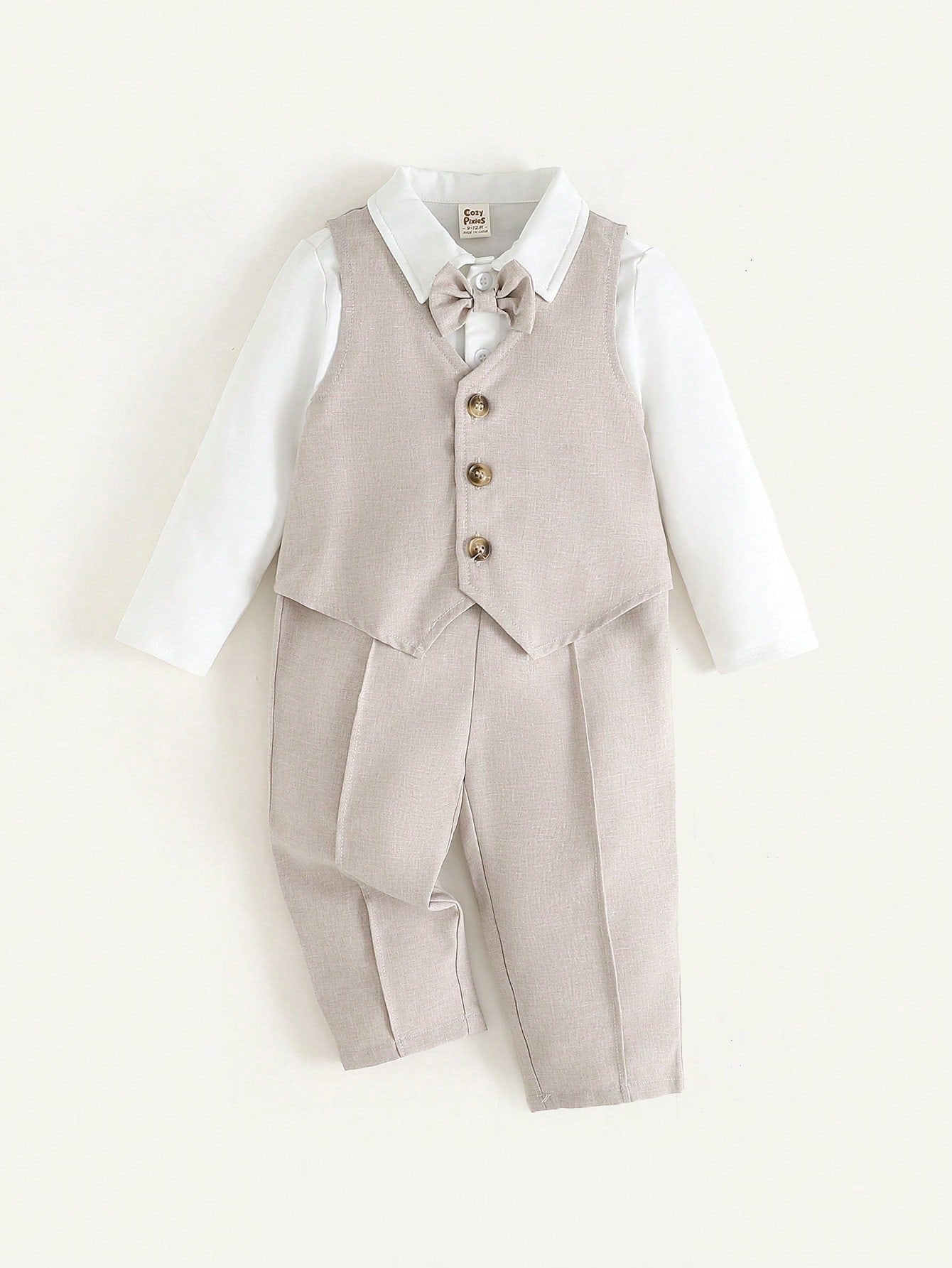 Conjunto Social Bebê Menino Colete Camisa e Calça Batizado 004 Conjunto Menino 29 Kabannas 