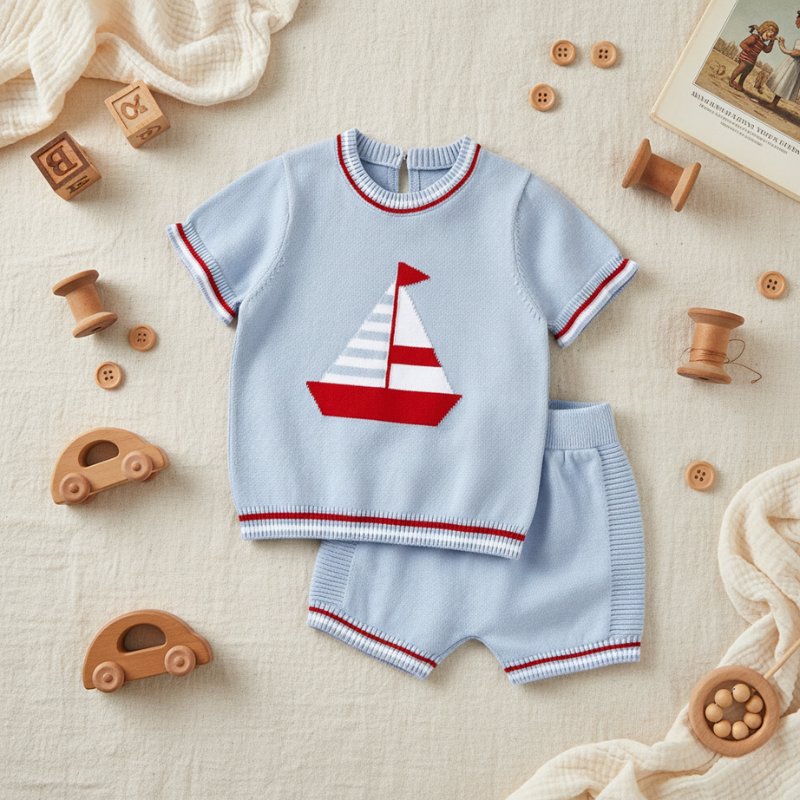 Conjunto Vintage Bebê em Algodão - Camiseta e Short Moda Vintage Infantil 36 Kabannas 