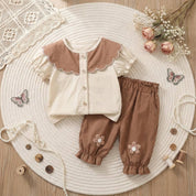 Conjunto Vintage de Verão para Bebês - Blusa e Calça Elegante Moda Vintage Infantil 26 Kabannas 