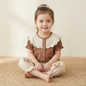 Conjunto Vintage de Verão para Bebês - Blusa e Calça Elegante Moda Vintage Infantil 26 Kabannas 