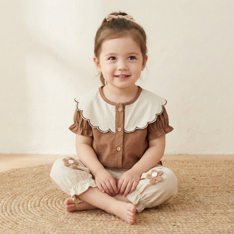 Conjunto Vintage de Verão para Bebês - Blusa e Calça Elegante Moda Vintage Infantil 26 Kabannas 