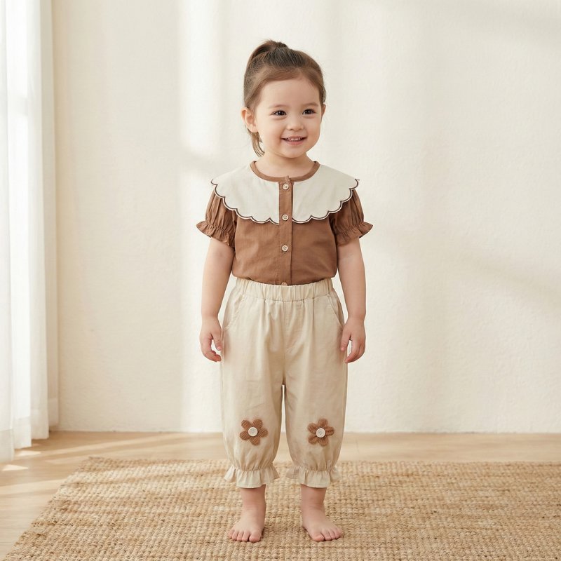 Conjunto Vintage de Verão para Bebês - Blusa e Calça Elegante Moda Vintage Infantil 26 Kabannas 