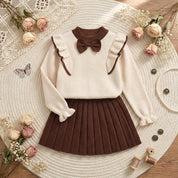 Conjunto Vintage Infantil Feminino de Inverno - Blusa e Saia Moda Vintage Infantil 05 Kabannas 