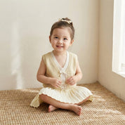 Conjunto Vintage Infantil: Top de Malha com Laço e Saia Plissada Moda Vintage Infantil 22 Kabannas 