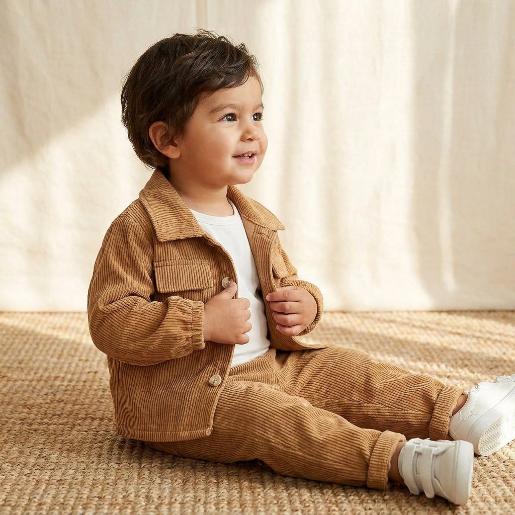 Conjunto Vintage Masculino Cotelê Caramelo - Jaqueta e Calça Moda Vintage Infantil 48 Kabannas 