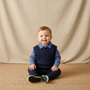 Conjunto Vintage Menino: Camisa Xadrez, Colete Tricô e Calça Moda Vintage Infantil 47 Kabannas 