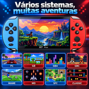 Console portátil retrô compatível com vários sistemas de jogos