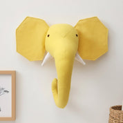 Decoração de Parede de Pelúcia Animais Safari para Quarto Infantil Cabeças de Parede 02 Kabannas Elefante 