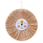 Decoração de Parede em Ráfia Feita à Mão Decoração de Parede 01 Kabannas Leão alegre 