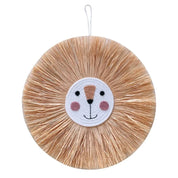 Decoração de Parede em Ráfia Feita à Mão Decoração de Parede 01 Kabannas Leão feliz 