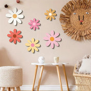 Decoração de Parede Infantil Boho de Margaridas em Madeira Acessórios Decorativos de Parede 02 Kabannas 