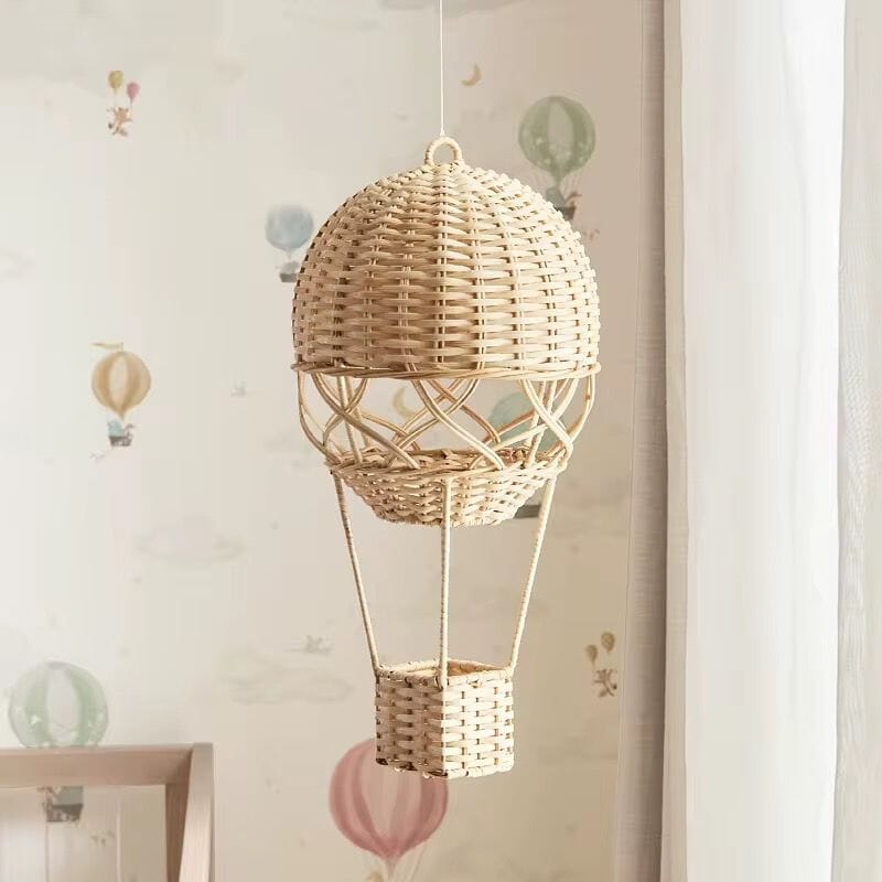 Decoração Infantil Balão de Ar Quente em Tecido Rattan Rattan Decorativo 03 Kabannas 
