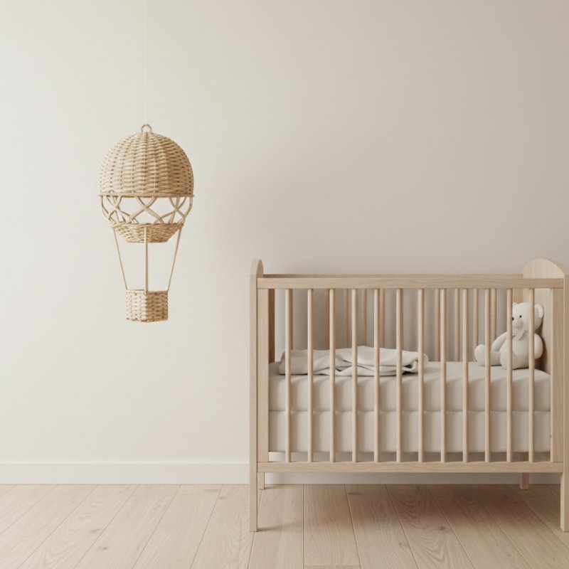 Decoração Infantil Balão de Ar Quente em Tecido Rattan Rattan Decorativo 03 Kabannas 