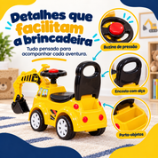 Buzina encosto e porta-objetos da escavadeira infantil