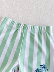Conjunto de Banho Infantil Menino Manga Longa Surf e Sunga Bermuda Listrada