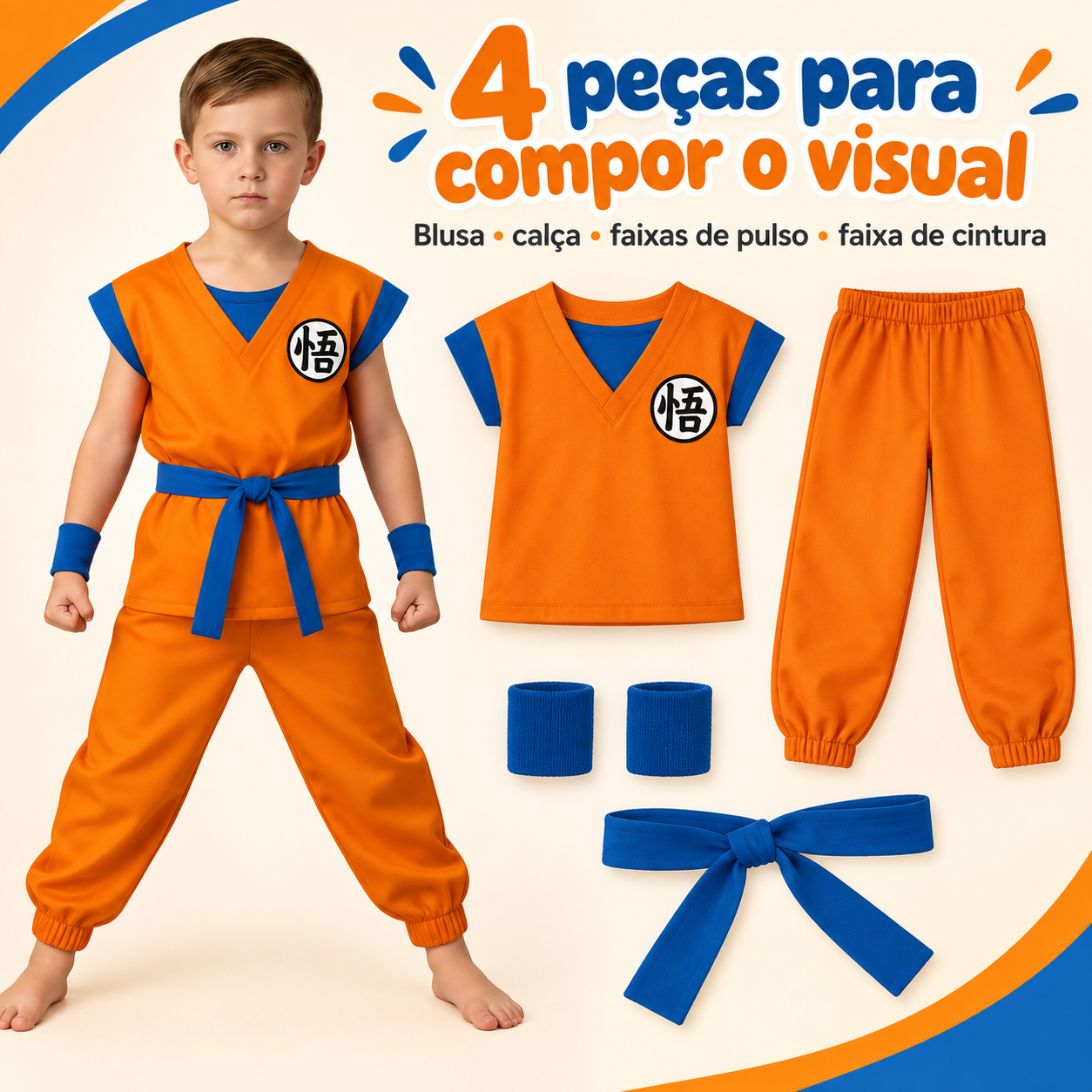 Conjunto fantasia infantil de quatro peças
