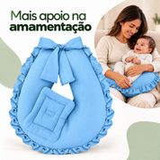 Arte principal aprovada da almofada de amamentação na cor Azul bebê