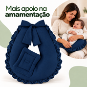 Arte principal aprovada da almofada de amamentação na cor Azul-marinho