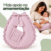 Arte principal aprovada da almofada de amamentação na cor Rosa bebê