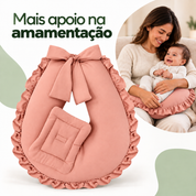 Arte principal aprovada da almofada de amamentação na cor Rosê