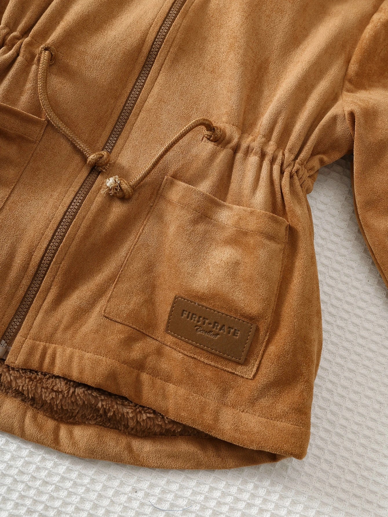 Jaqueta Infantil Menino Parka com Capuz de Pelúcia e Forro Quentinho - Castanho