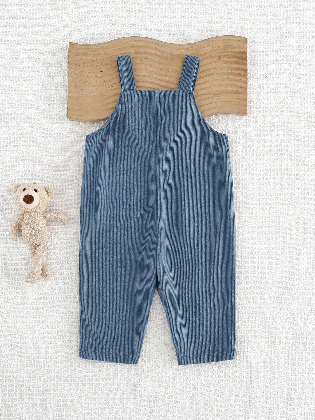 Jardineira Bebê Menino Canelada Aplique Urso 3D 001 Macacão Menino 04 Kabannas 