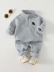 Conjunto Bebê Menino Moletom Bordado Cavalo e Calça